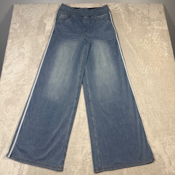 NWOT Halara Flex Women High Waisted Stripe Wide Leg Flowy Jeans M Pockets - Picture 12 of 12